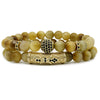 TCC™ Natural Golden Tiger Eye Stone Wealth Charm Bracelet